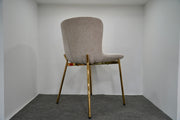 CHAISE JENA TAUPE / PIEDS DORÉ
