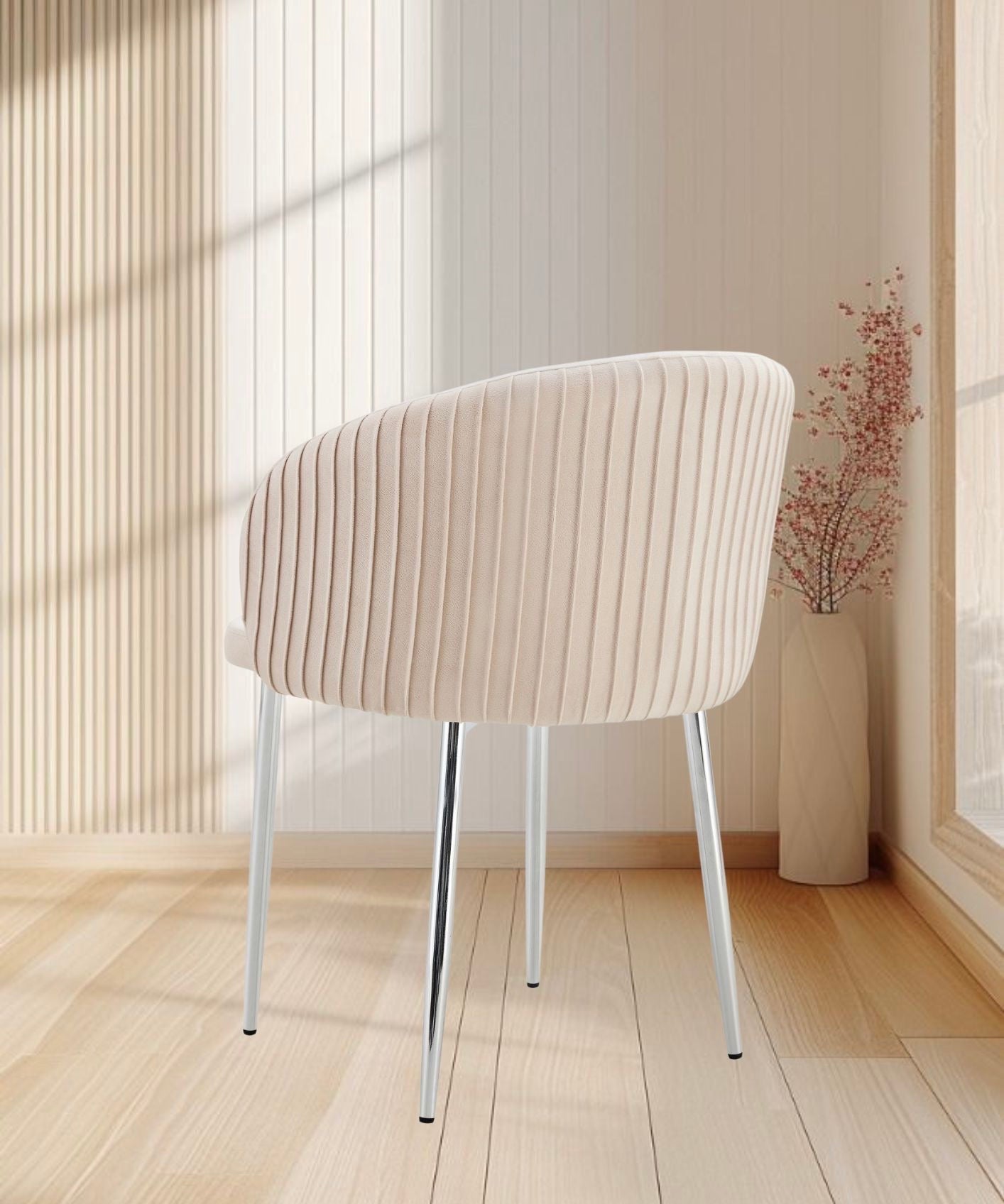 CHAISE CARLITA PIEDS ARGENTÉ