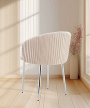 CHAISE CARLITA PIEDS ARGENTÉ