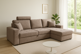 CANAPÉ D'ANGLE MONDO TAUPE