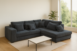 CANAPÉ D'ANGLE LARY MODERNA GRIS