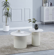 TABLE BASSE POLPO EFFET MARBRÉ / PIEDS BEIGE