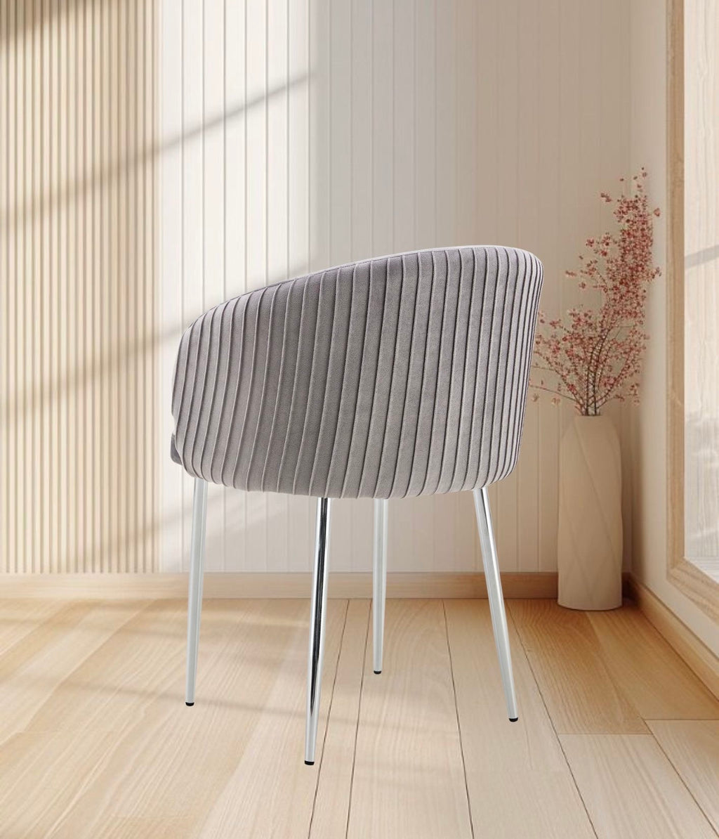 CHAISE CARLITA PIEDS ARGENTÉ