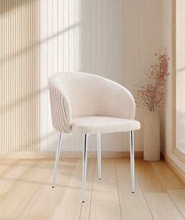 CHAISE CARLITA PIEDS ARGENTÉ