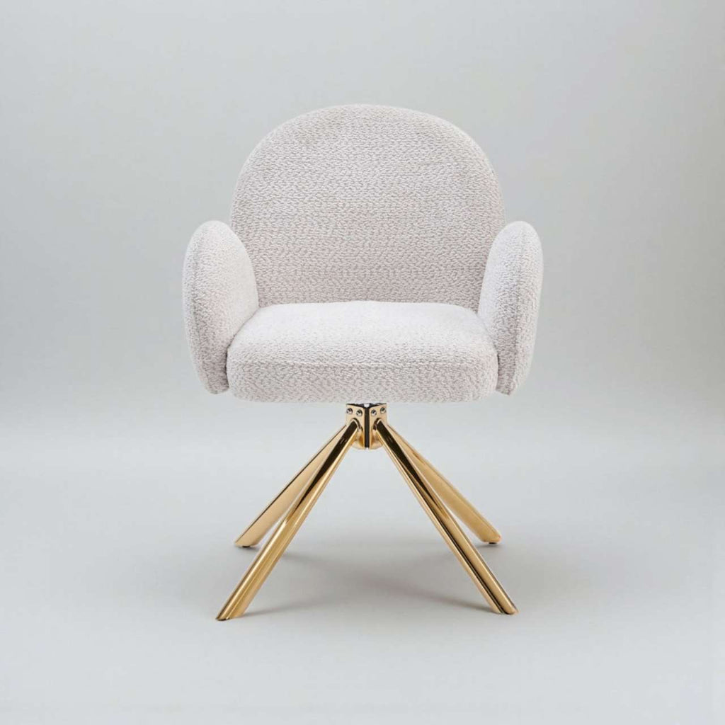 CHAISE PIVOTANTE NOLA TAUPE / PIEDS DORÉ