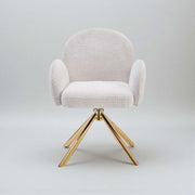 CHAISE PIVOTANTE NOLA TAUPE / PIEDS DORÉ