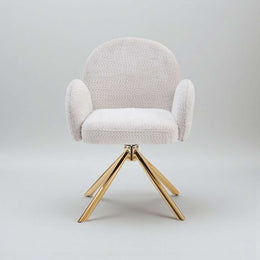 CHAISE PIVOTANTE NOLA TAUPE / PIEDS DORÉ