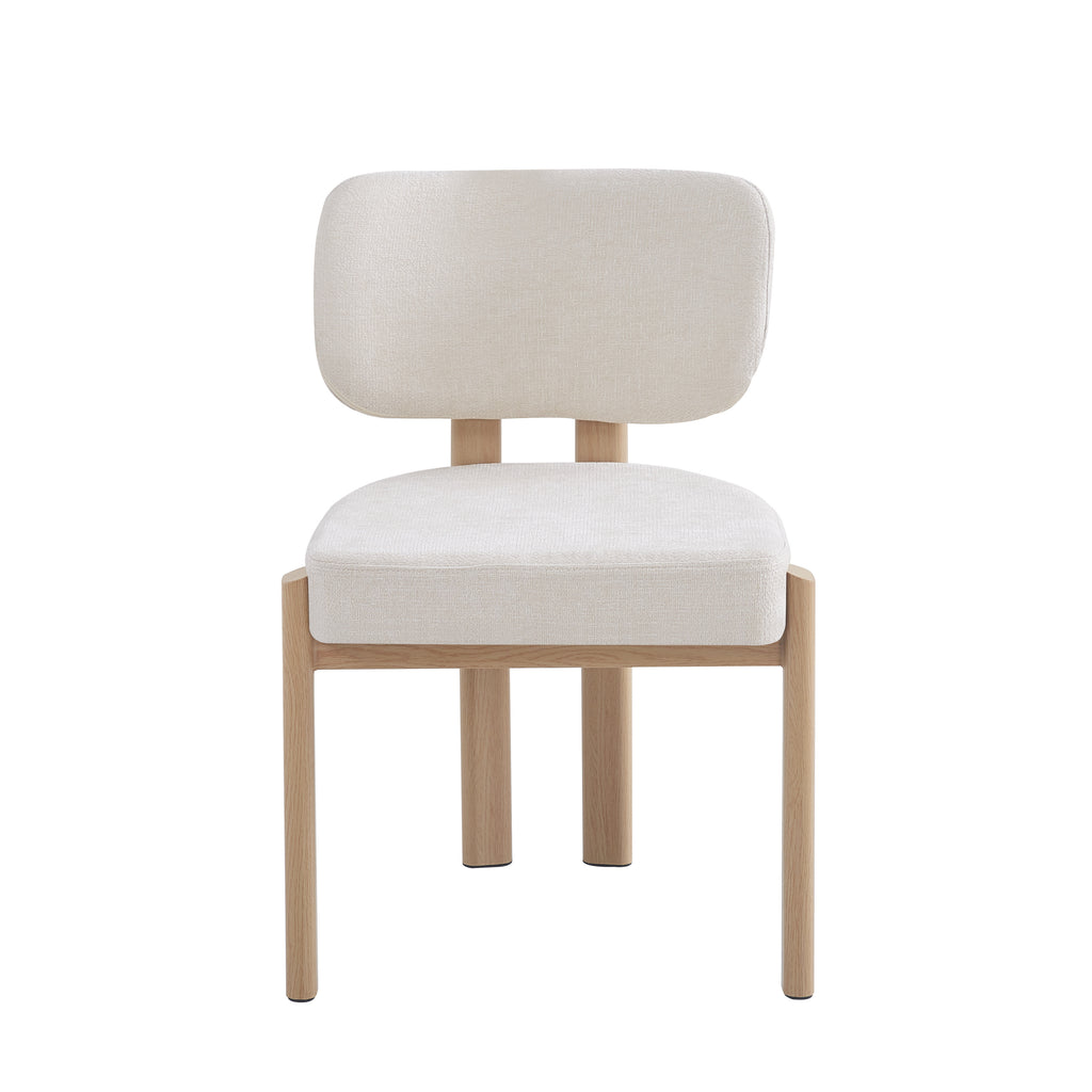 CHAISE BAGUETTE BEIGE / PIEDS BOIS