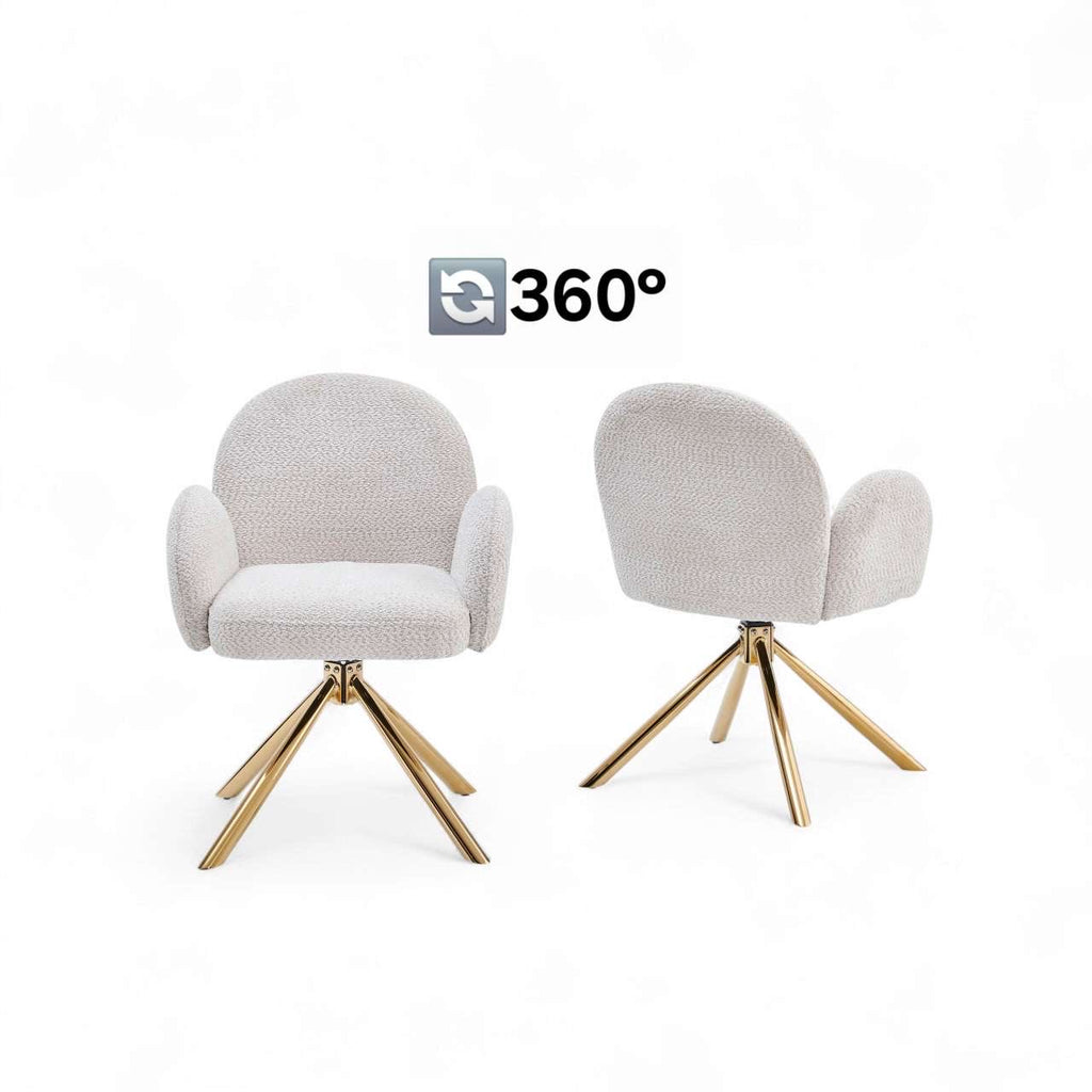 CHAISE PIVOTANTE NOLA TAUPE / PIEDS DORÉ