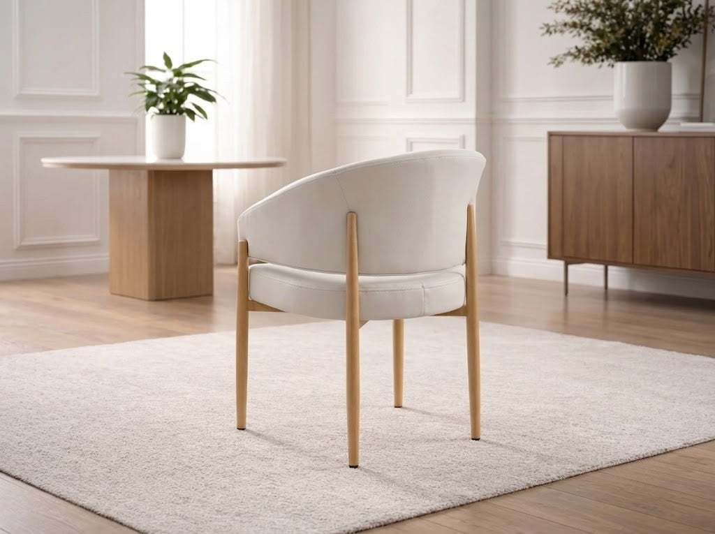 CHAISE CHARLY BEIGE / PIEDS BOIS