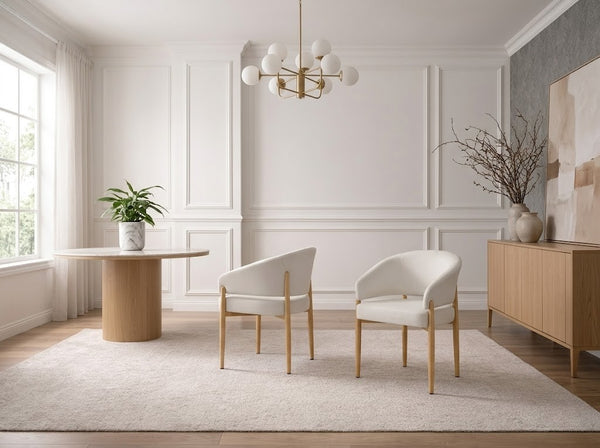 CHAISE CHARLY BEIGE / PIEDS BOIS