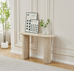 CONSOLE CALYPSO FULL TRAVERTIN EFFET TRAVERTIN