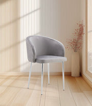 CHAISE CARLITA PIEDS ARGENTÉ