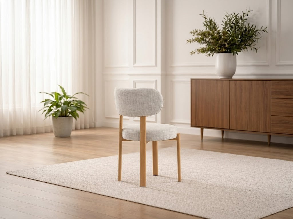 CHAISE HAILEY BEIGE / PIEDS BOIS