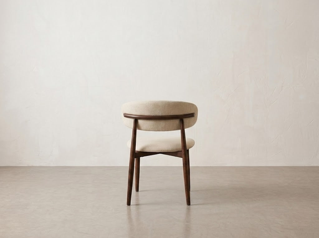 CHAISE LUCILE TISSU / PIEDS NOYER