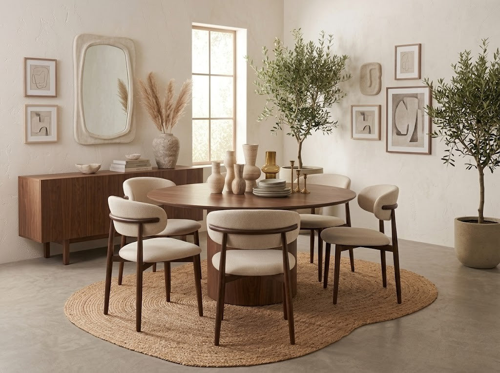CHAISE LUCILE TISSU / PIEDS NOYER