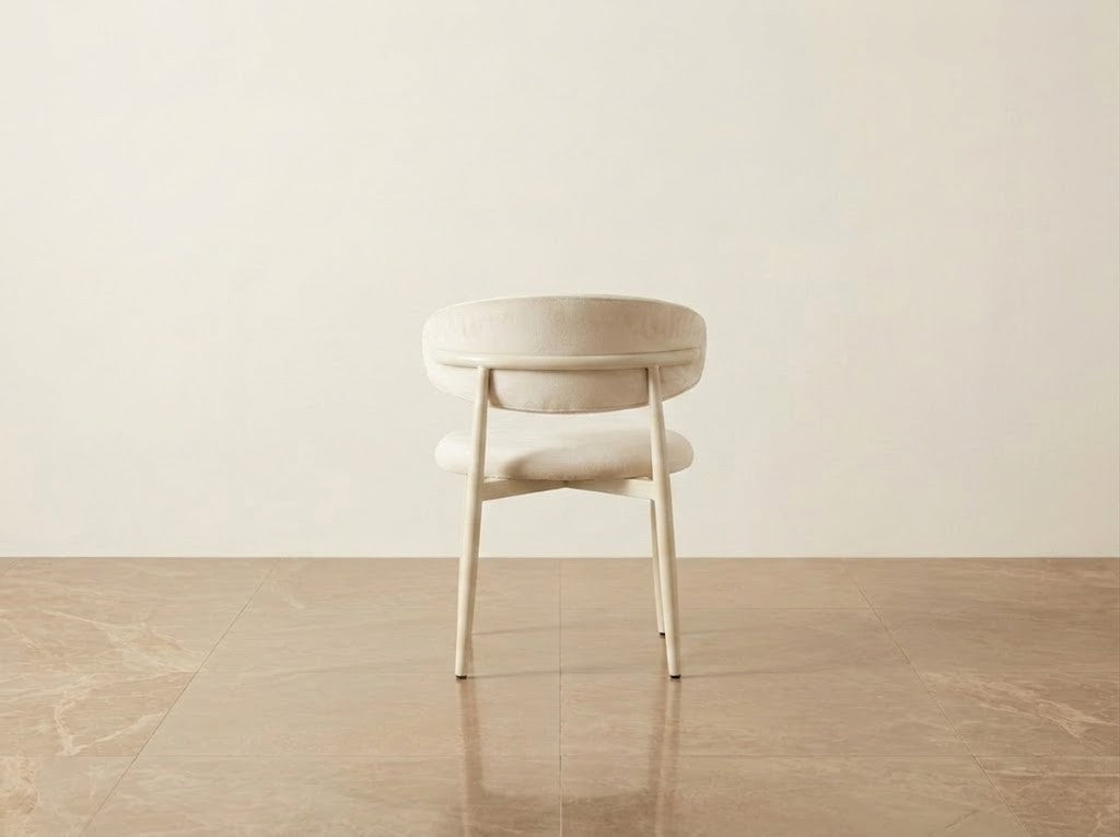CHAISE LUCILE VELOURS BEIGE / PIEDS BEIGE