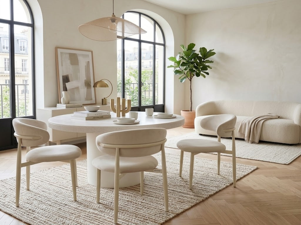 CHAISE LUCILE VELOURS BEIGE / PIEDS BEIGE