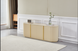 MEUBLE TV CALYPSO EFFET TRAVERTIN / PIEDS BEIGE