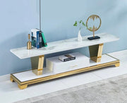 MEUBLE TV 602 EFFET MARBRÉ / PIEDS DORÉ