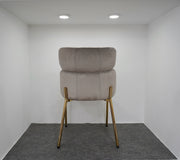 CHAISE STÉPHANY TAUPE / PIEDS DORÉ