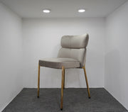 CHAISE STÉPHANY TAUPE / PIEDS DORÉ