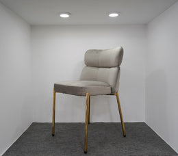 CHAISE STÉPHANY TAUPE / PIEDS DORÉ