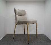 CHAISE STÉPHANY TAUPE / PIEDS DORÉ