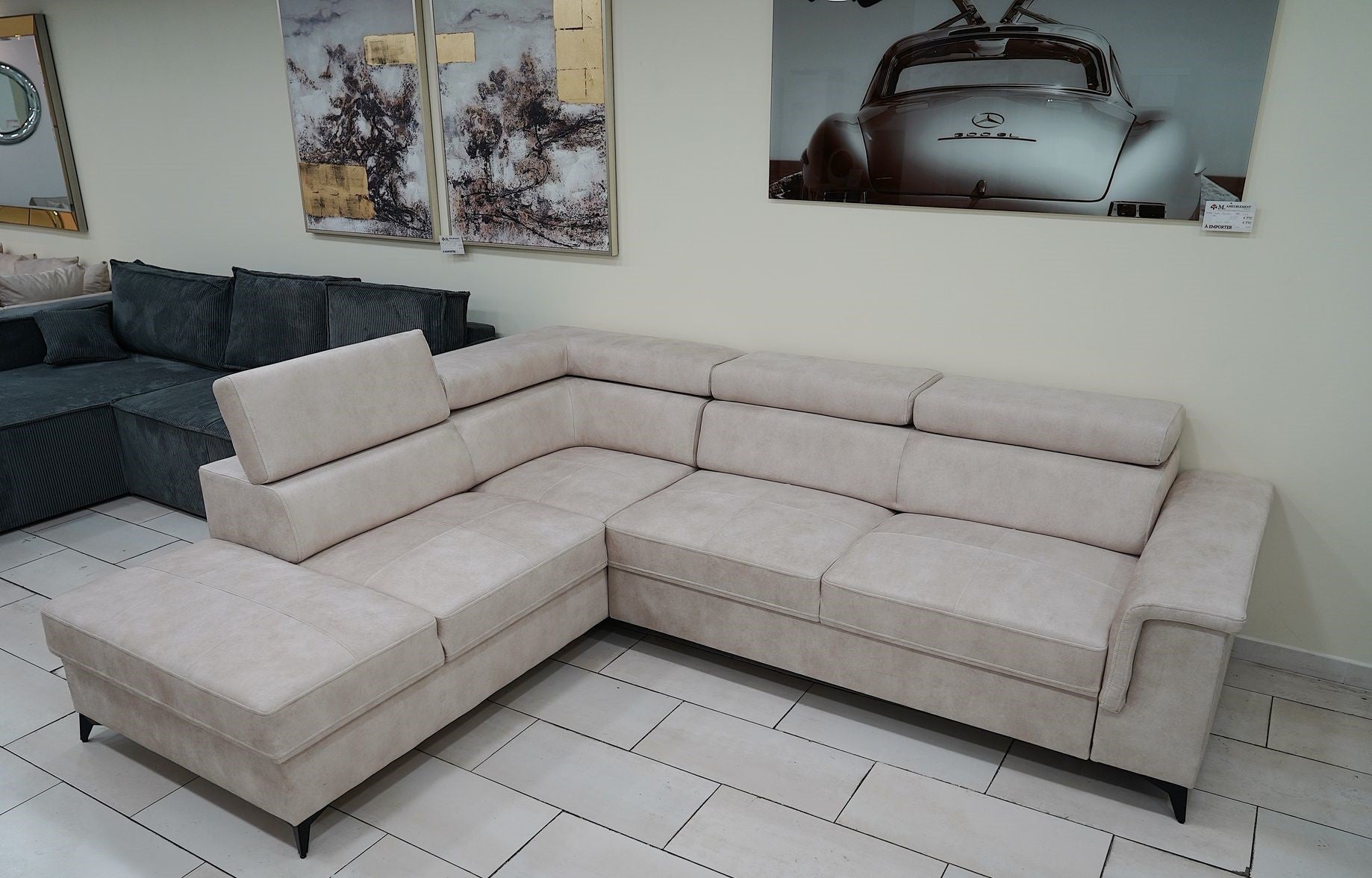 CANAPÉ D'ANGLE ALMA BEIGE