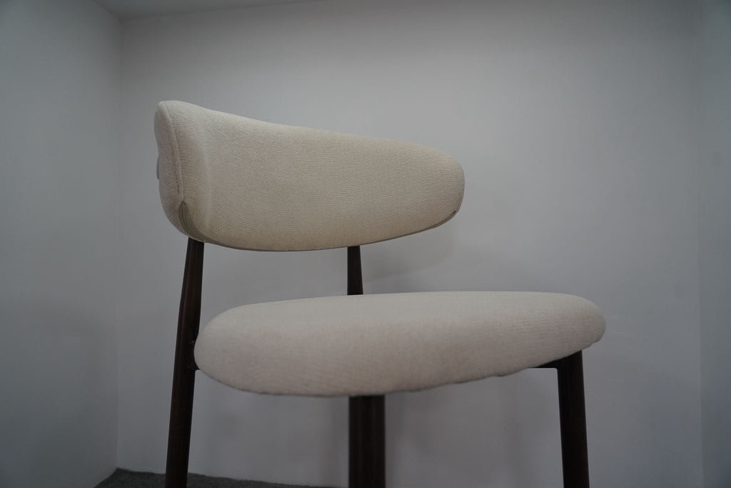 CHAISE LUCILE TISSU / PIEDS NOYER