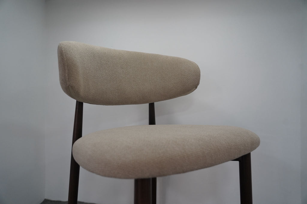 CHAISE LUCILE TISSU / PIEDS NOYER