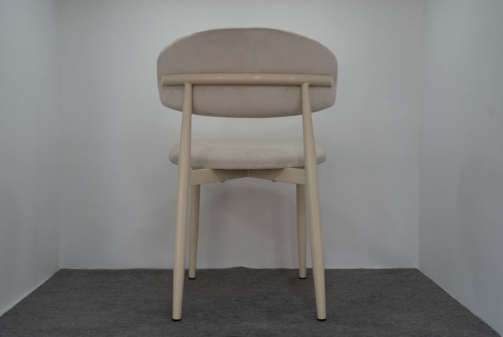 CHAISE LUCILE VELOURS BEIGE / PIEDS BEIGE