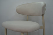 CHAISE LUCILE VELOURS BEIGE / PIEDS BEIGE