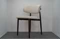 CHAISE LUCILE VELOURS BEIGE / PIEDS NOYER