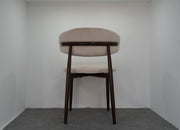 CHAISE LUCILE VELOURS BEIGE / PIEDS NOYER