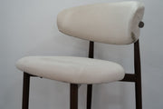CHAISE LUCILE VELOURS BEIGE / PIEDS NOYER