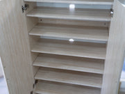 MEUBLE À CHAUSSURES 2 PORTES JADE EFFET TRAVERTIN / DORÉ