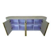 MEUBLE TV CALYPSO EFFET TRAVERTIN / PIEDS BEIGE