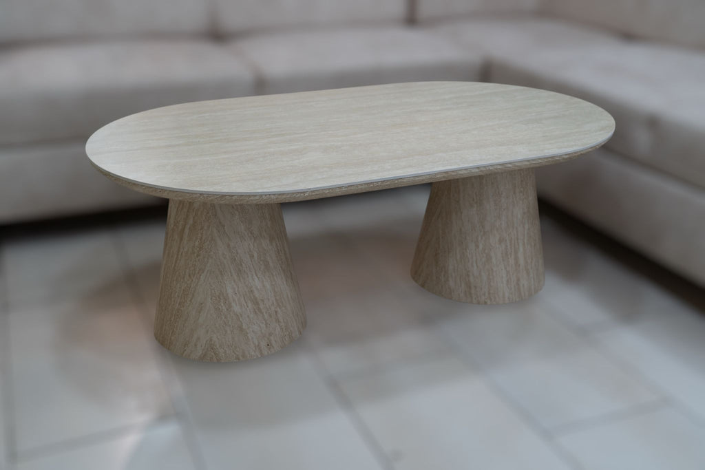 TABLE BASSE ICONIC EFFET TRAVERTIN