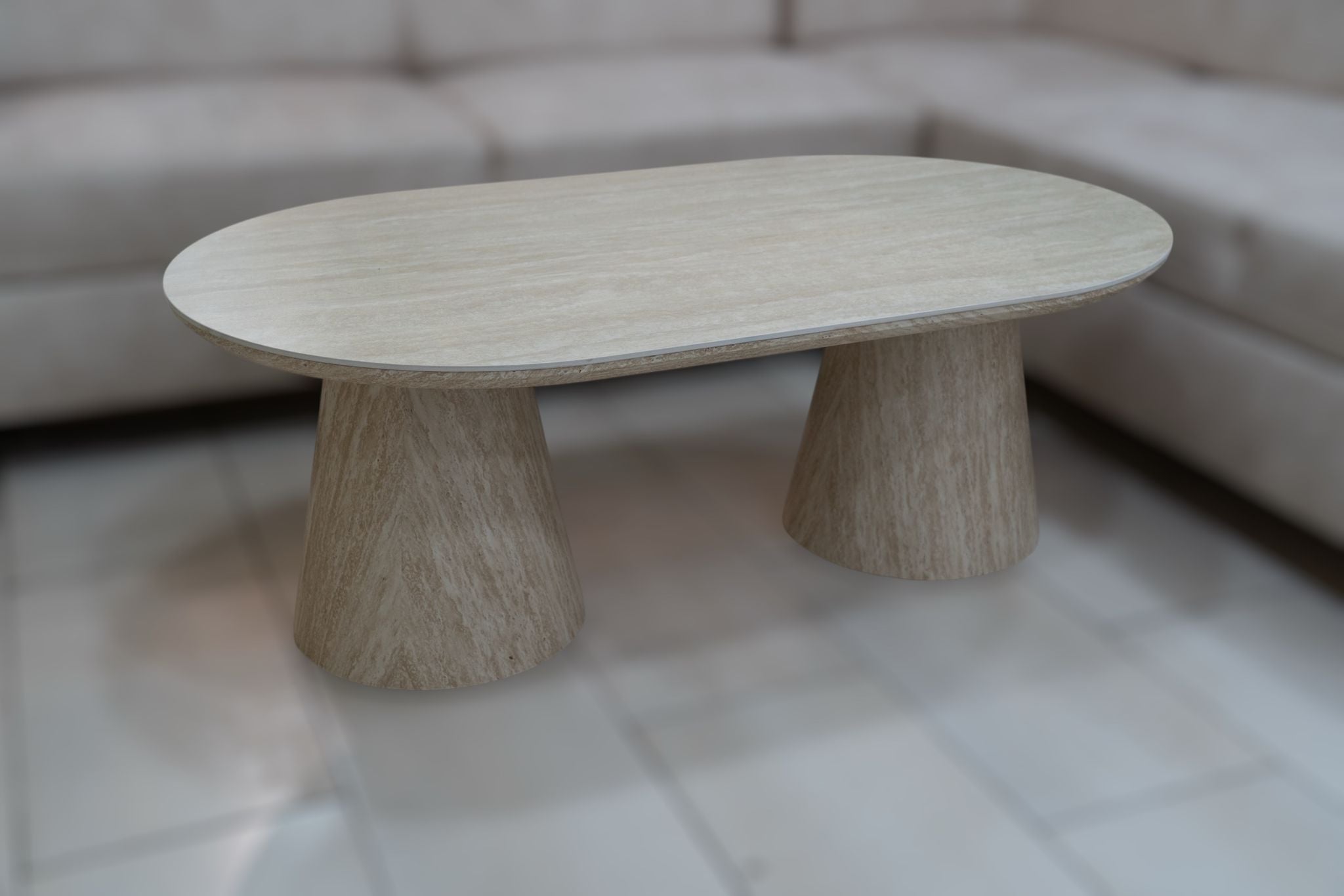 TABLE BASSE ICONIC EFFET TRAVERTIN