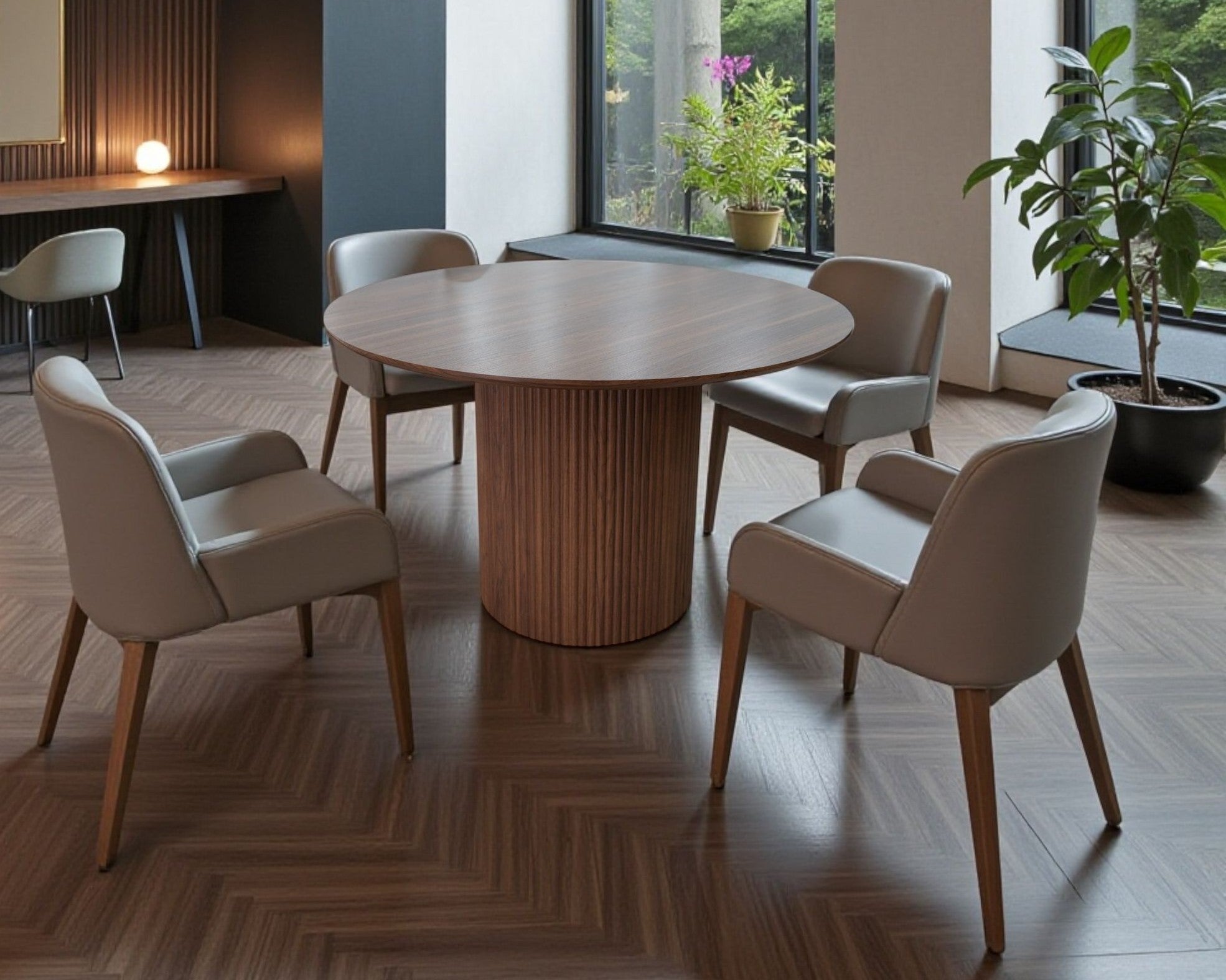 TABLE REPAS RONDE LIVIA EFFET NOYER