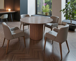 TABLE REPAS RONDE LIVIA EFFET NOYER