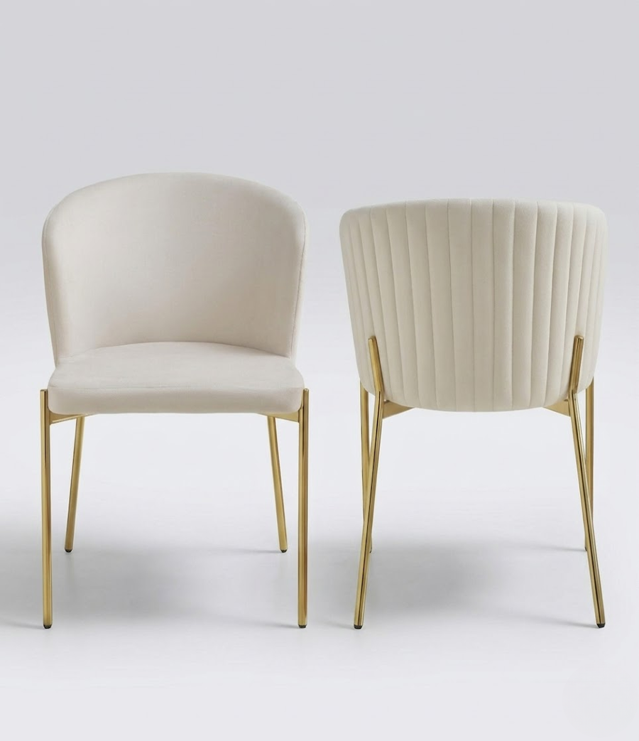 CHAISE SARAH VELOURS BEIGE