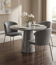CHAISE SARAH - VELOURS GRIS