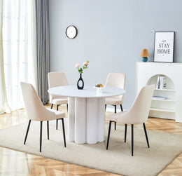 TABLE REPAS RONDE FLOWER BLANCHE