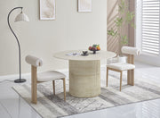 TABLE REPAS RONDE BAIETA EFFET TRAVERTIN