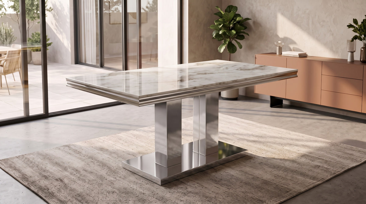 TABLE REPAS VERSUS EFFET MARBRÉ