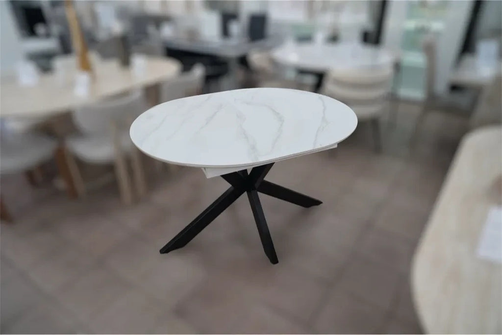 TABLE REPAS OVALE OPHÉLIA EXTENSIBLE EFFET MARBRÉ