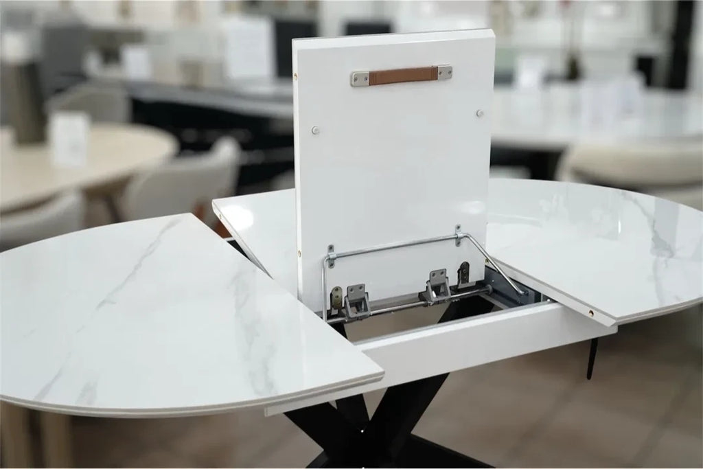 TABLE REPAS OVALE OPHÉLIA EXTENSIBLE EFFET MARBRÉ