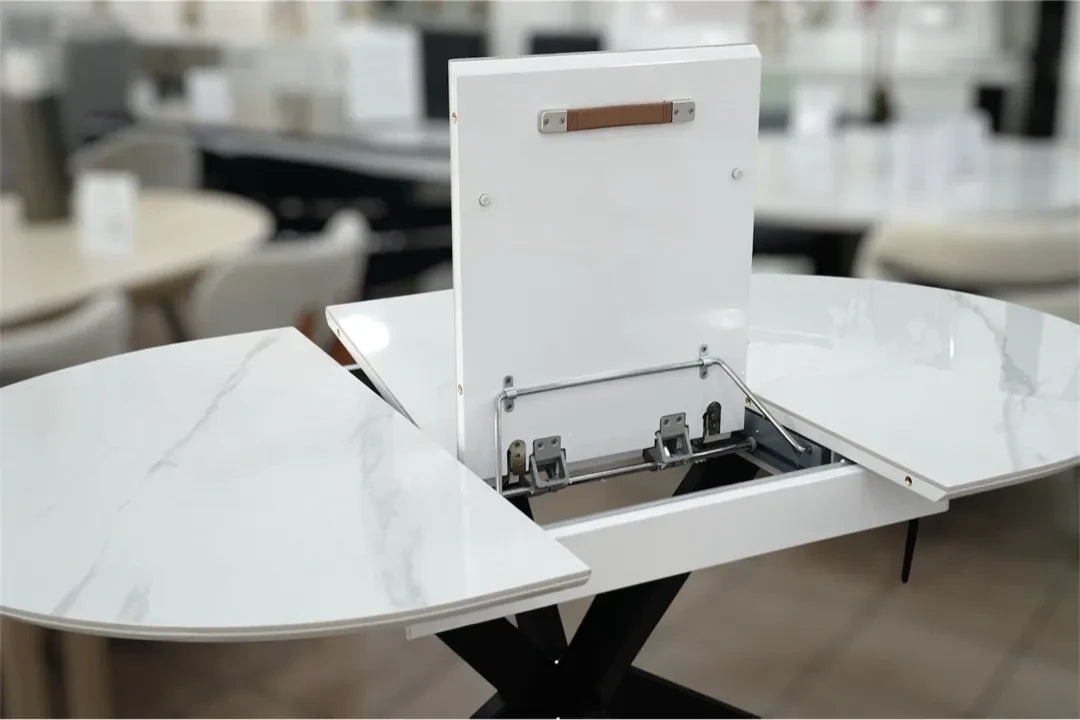 TABLE REPAS OVALE OPHÉLIA EXTENSIBLE EFFET MARBRÉ